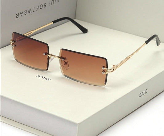 Damen Randlose Gradient Sonnenbrille