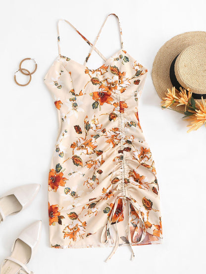 Damen Cami-Kleid mit Blumenmuster