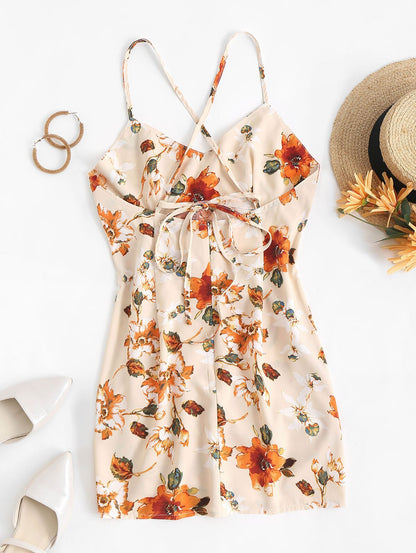 Damen Cami-Kleid mit Blumenmuster